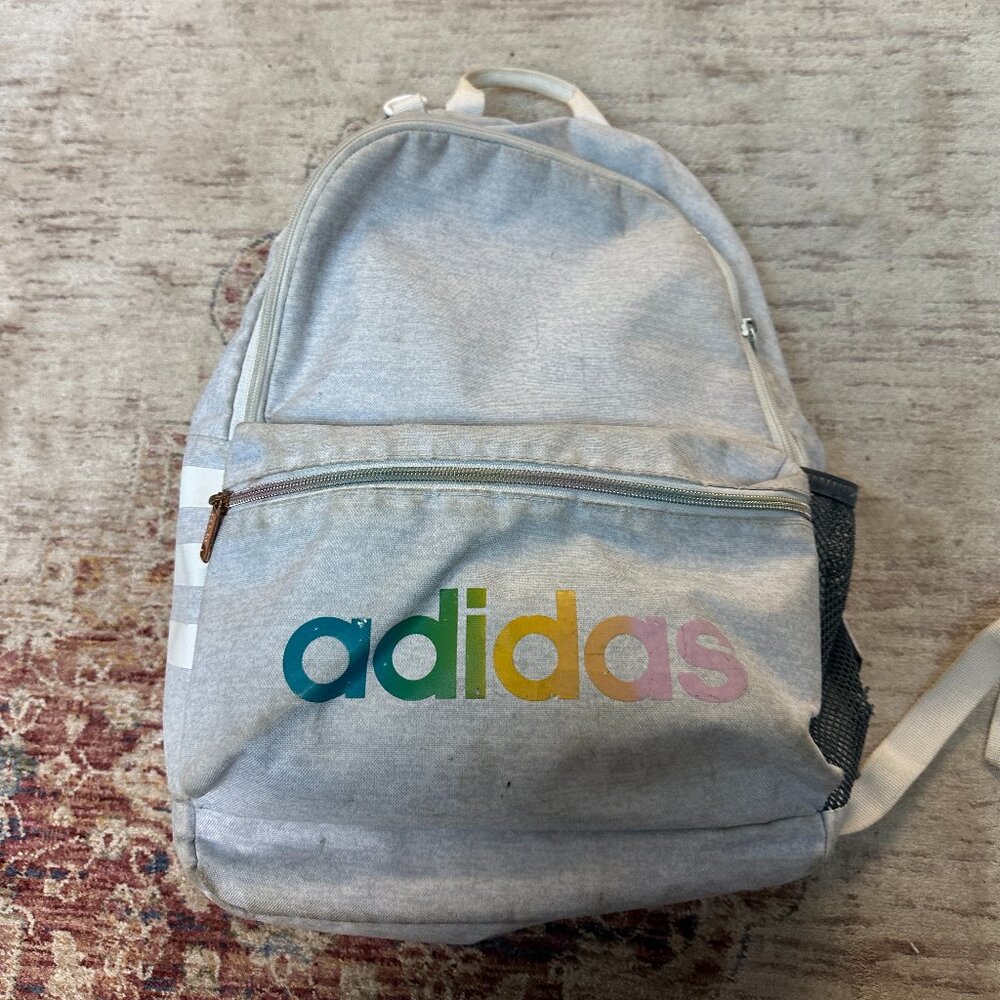 Kids Girls Adidas Light Gray Backpack In Good Shape!!